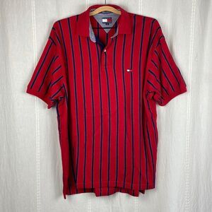 Tommy Hilfiger vintage Men’s polo red pinstripes